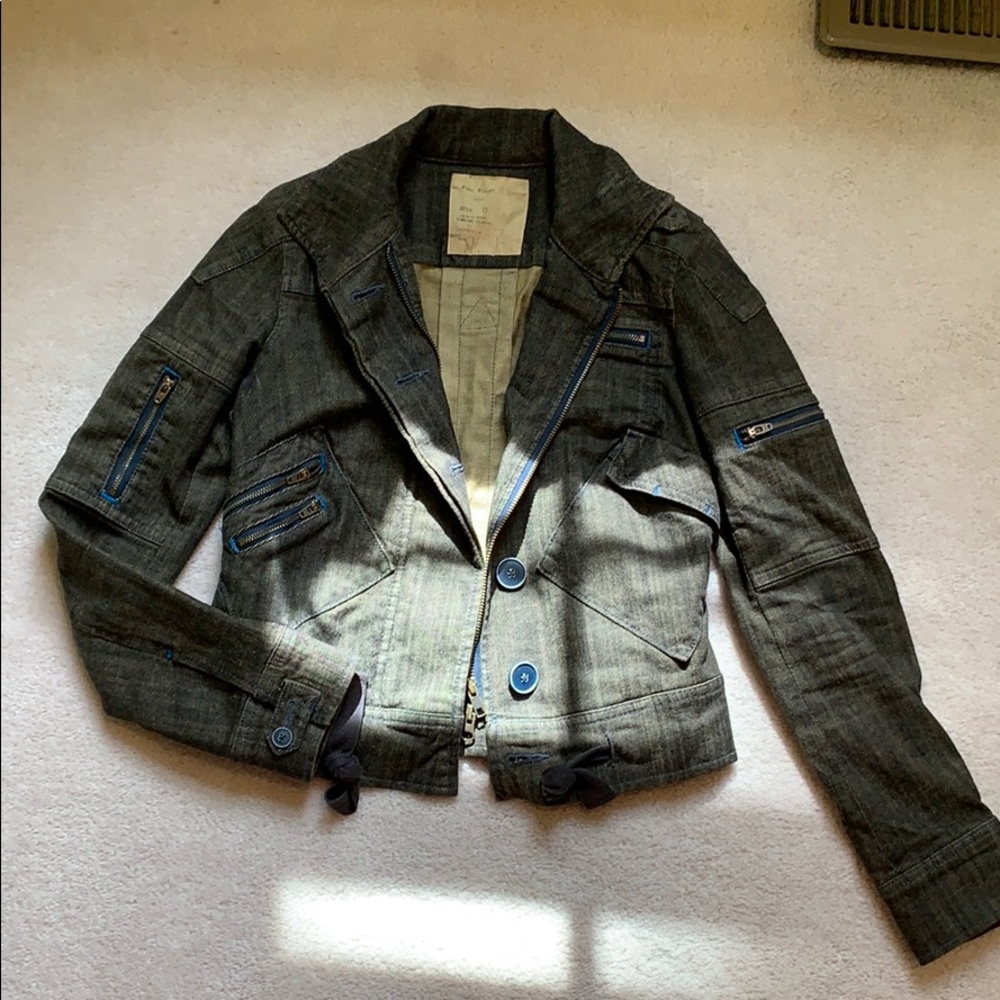 Free people denim moto jacket